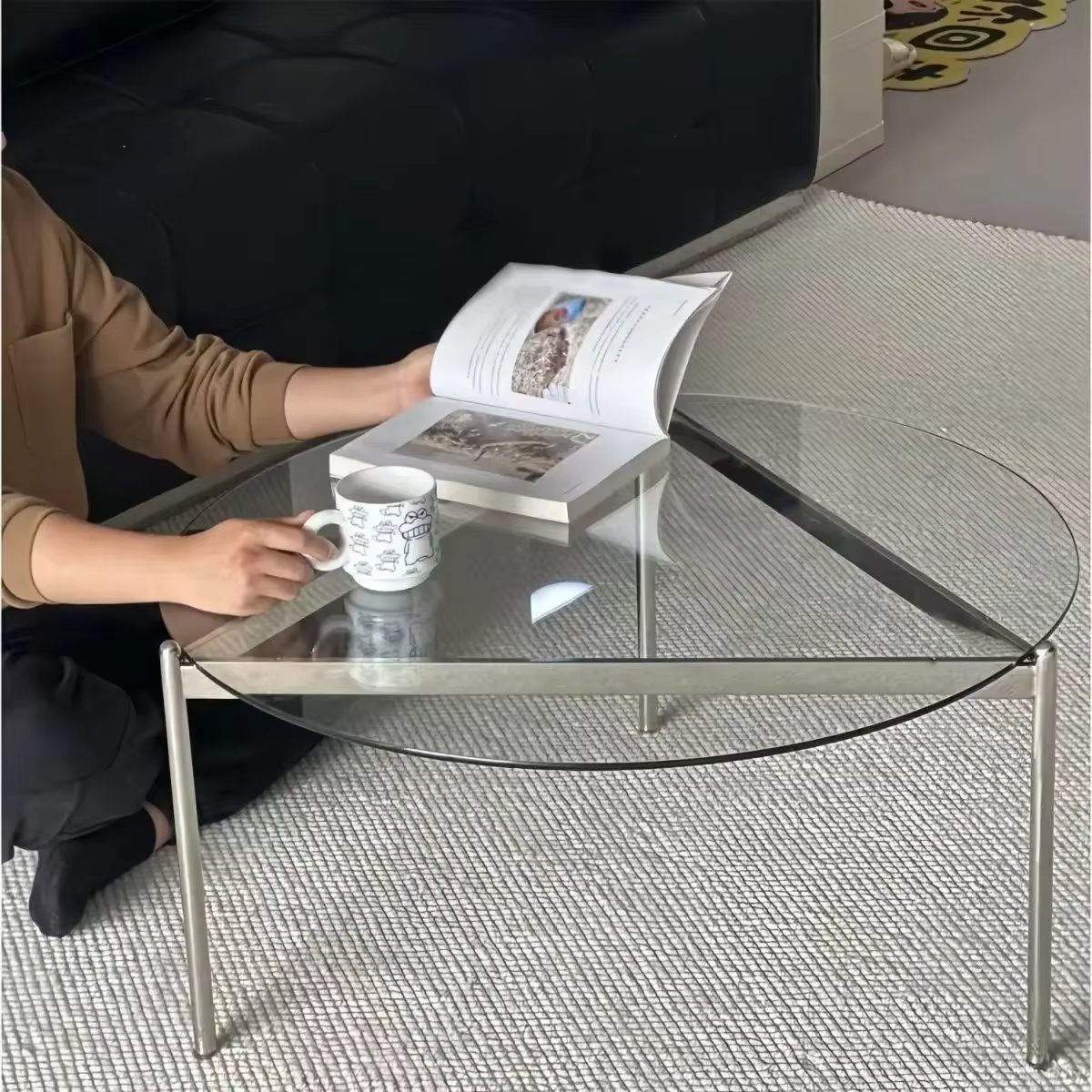 Table basse ronde nordique Simple en verre