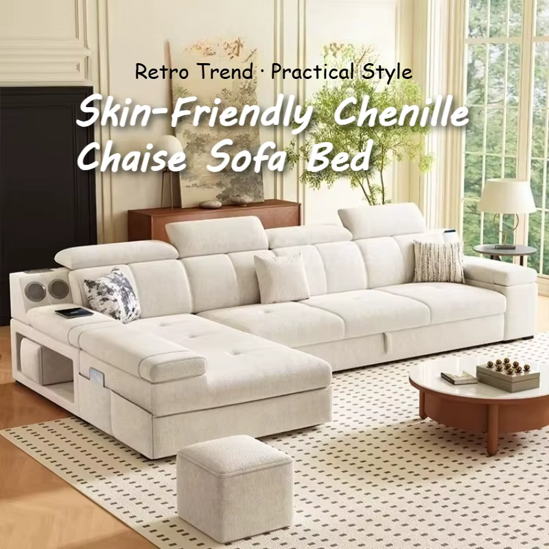 Canapé d'angle électrique rétractable et pliable avec fonction couchage pour hôtel et salon