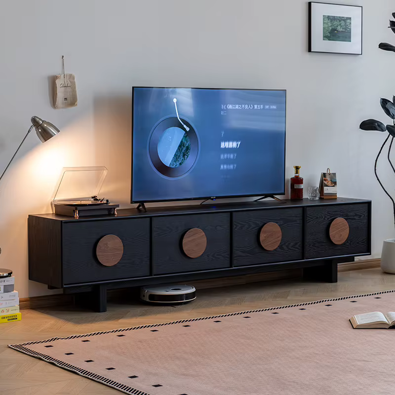 Meuble Tv rétro de luxe en bois massif