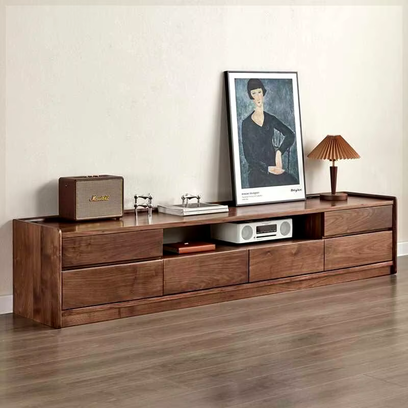 Support marron tiroirs meuble Tv décoration murale rangement concepteur luxe