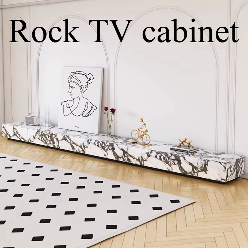 Meuble TV de Luxe Unique avec Rangement et Ornement