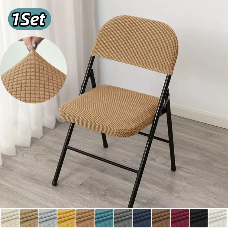 Housse de chaise pliante en polaire pour salle à manger