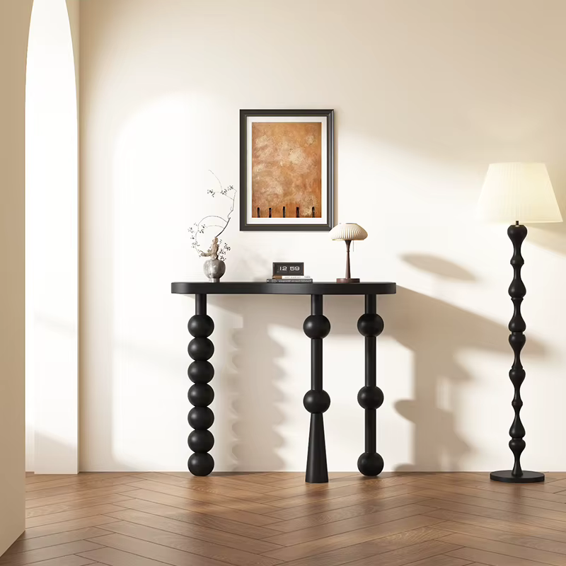 Table Console étroite noire Kawaii