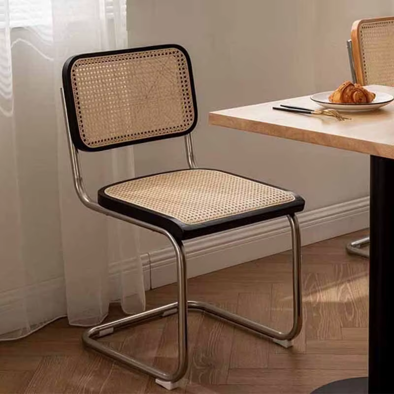 Chaise de salle à manger nordique en rotin