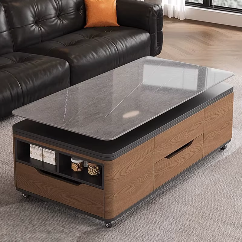 Tables basses minimalistes de luxe à roulettes