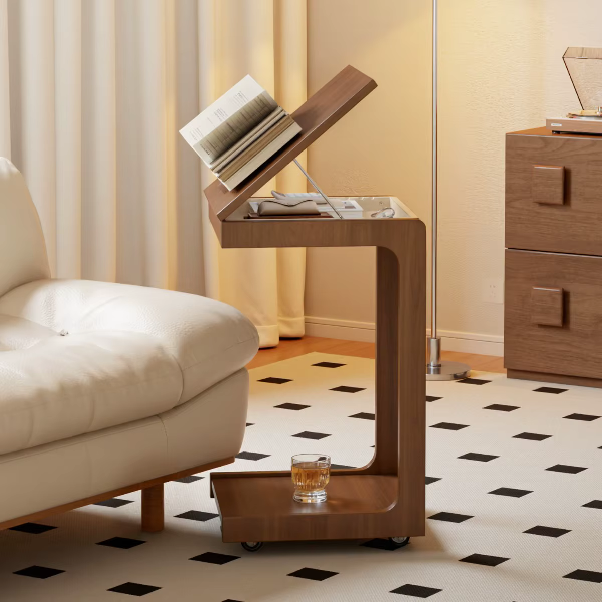Table basse mobile en bois massif