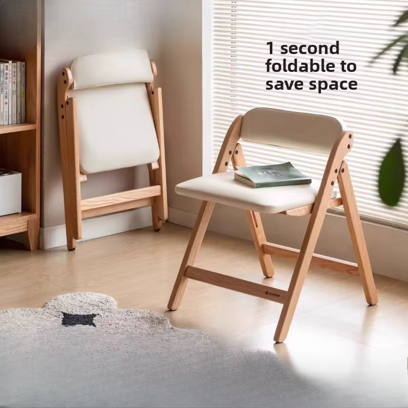 Chaise pliante en bois massif de chêne
