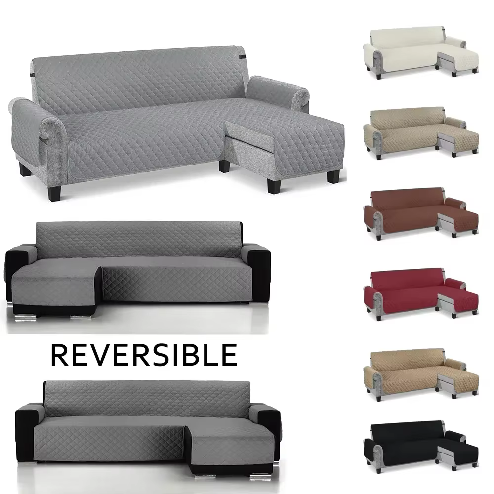 Housse de protection monobloc en forme de L pour canapé inclinable