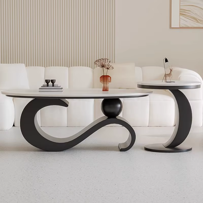 Tables basses Design De luxe pieds moderne petite Table basse extérieure blanche milieu du siècle