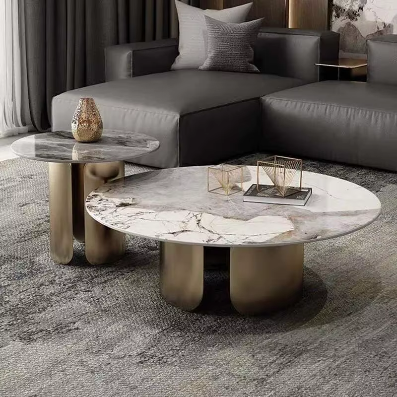 Tables basses nordiques antiques en marbre