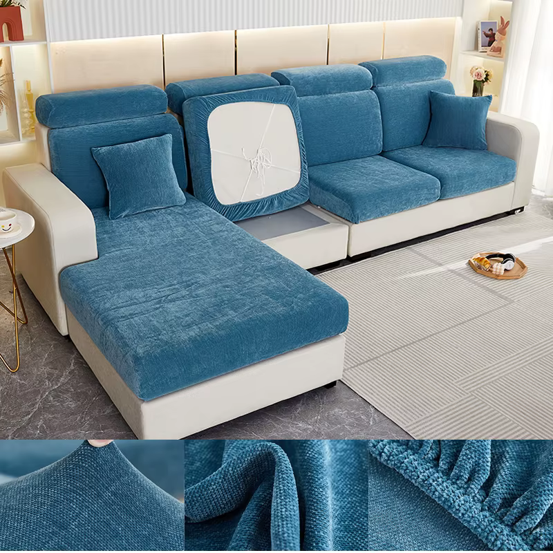 Housse de coussin de canapé en velours