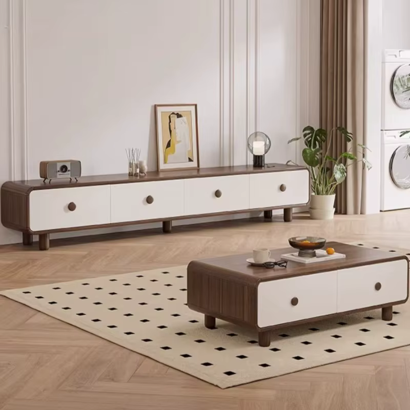 Meuble TV de Luxe avec Rangement pour Ornements