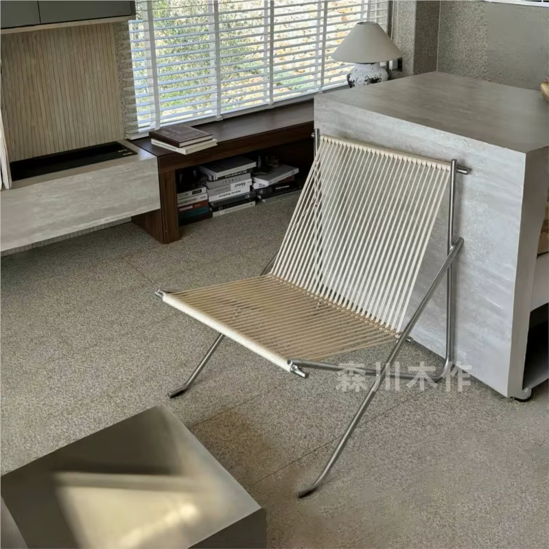 MOMO Bauhaus chaise de loisirs Design Simple salon canapé balcon corde tissée en acier inoxydable cadre solide moderne