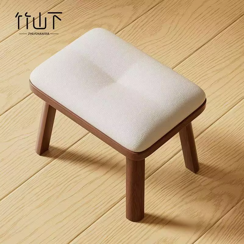 Tabouret bas en bois massif pour la maison - Robuste