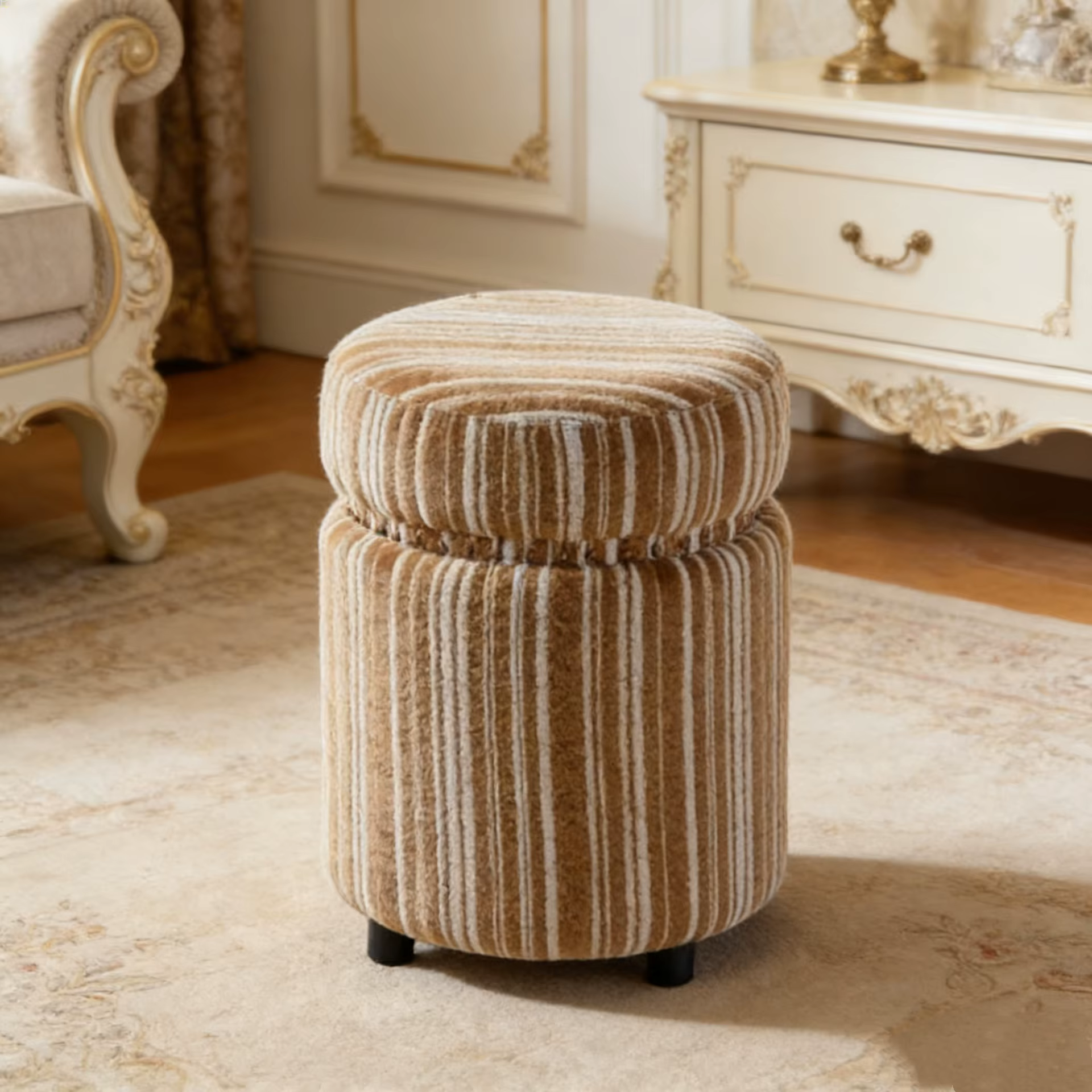 Tabouret vintage Joylive en bois massif