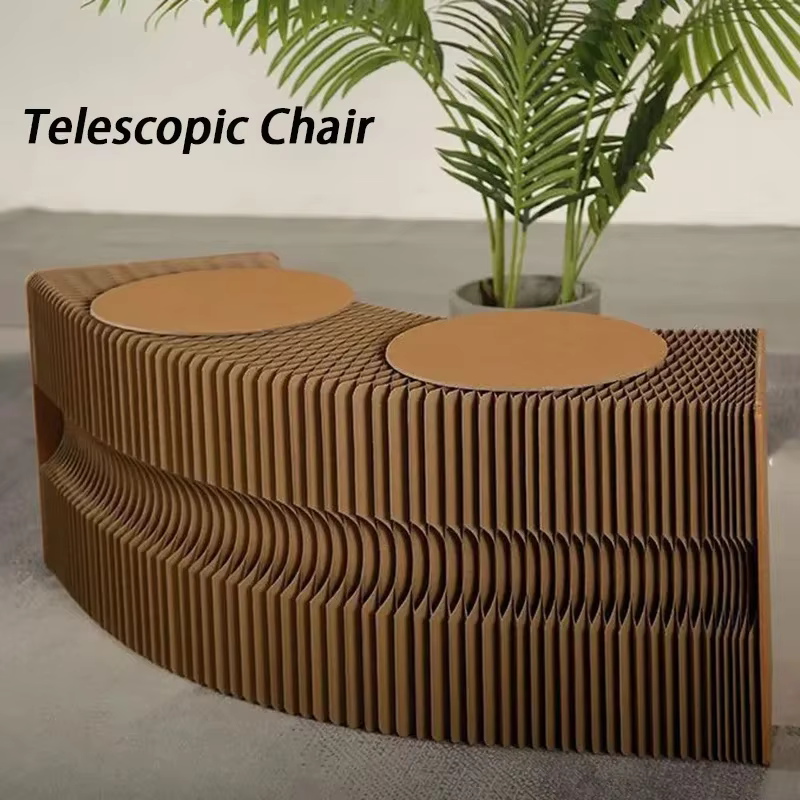 Chaise télescopique pliable en papier kraft