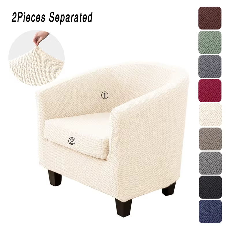 2 pièces/ensemble housse de chaise de Club extensible couleur unie