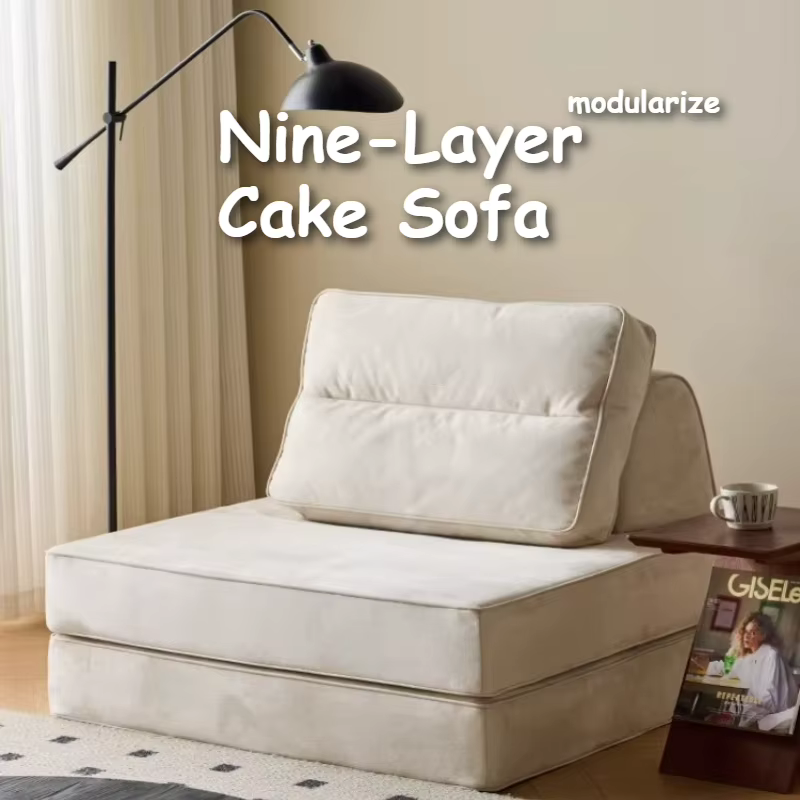 Canapé Modulable DIY de Luxe Moderne avec Fonction Lit d'Angle et Couchage Extensible pour Salon