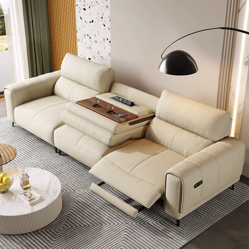 Salon classique moderne canapé extensible électrique