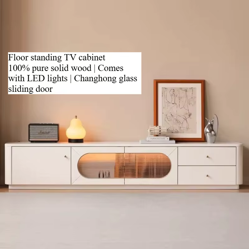 Meuble TV d'angle de luxe brillant de 50 pouces avec portes vitrées