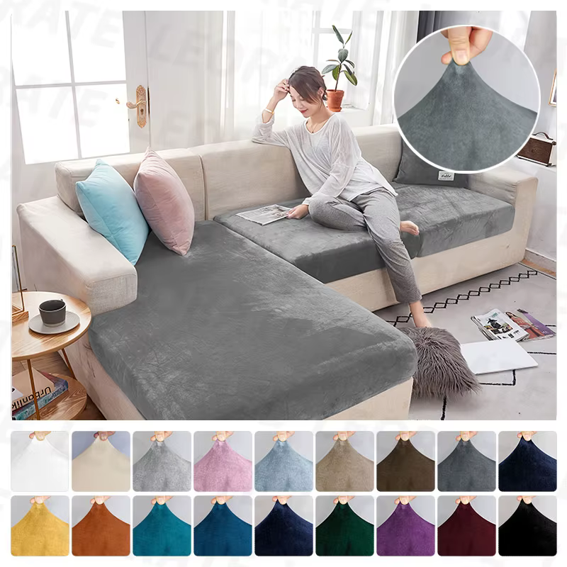 Housse de siège de canapé en tissu velours