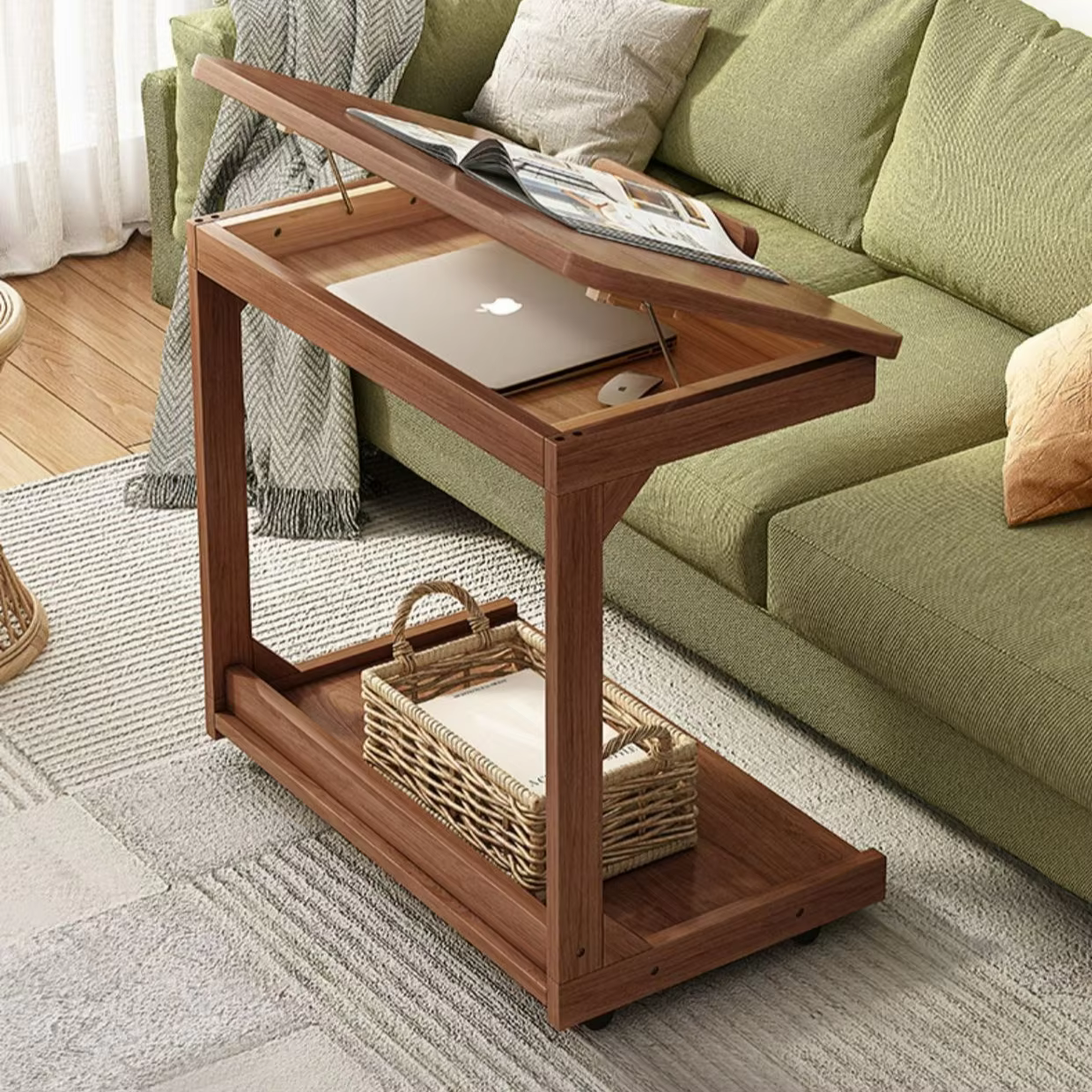 Table basse mobile en bois massif
