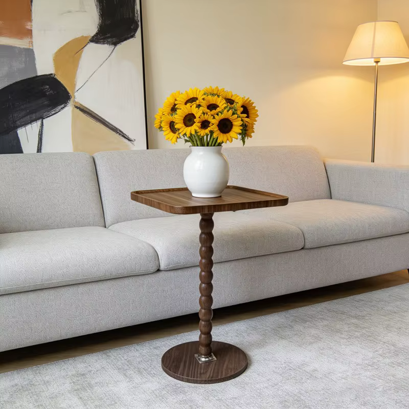 Table d'appoint carrée marron