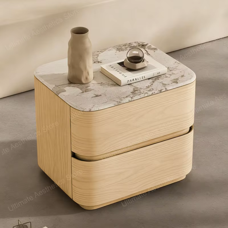 Table de chevet avec tiroirs