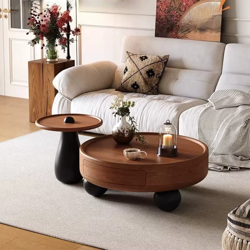 Tables basses rondes modernes en bois
