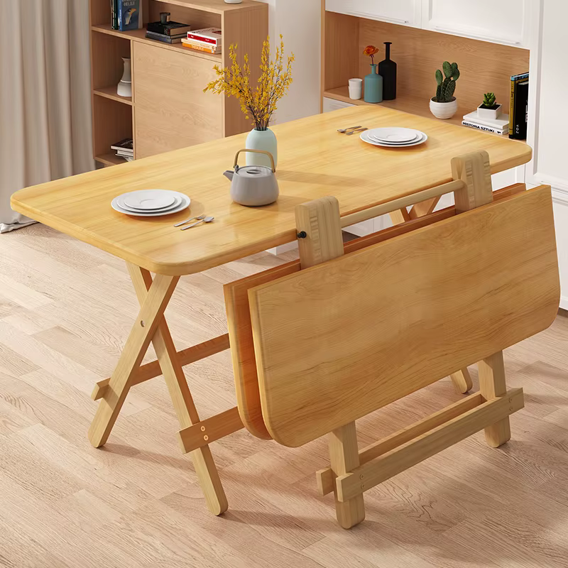 Table pliante rectangulaire en bois massif