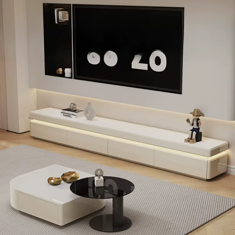 Meubles de télévision de luxe modernes minimaliste esthétique maison de poupée concepteur moniteur classement supports