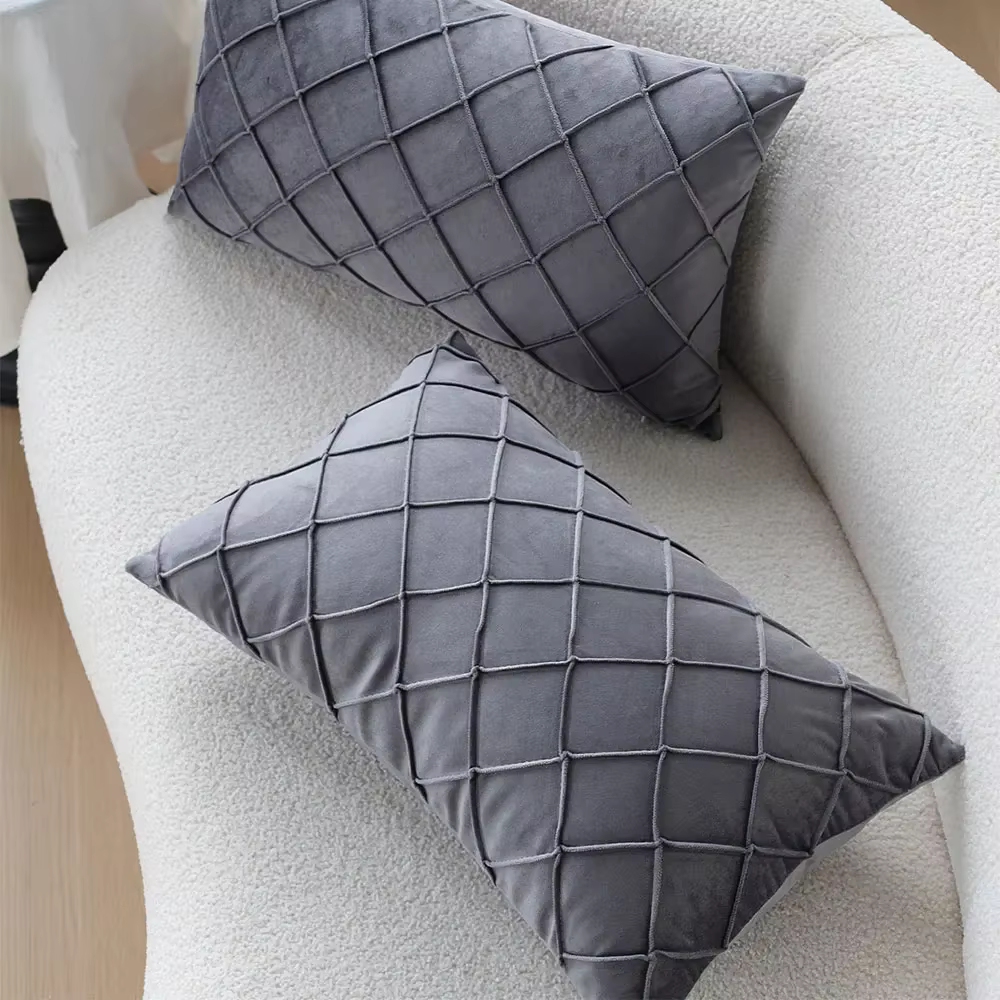 Housse de coussin grise pour canapé salon 30x50