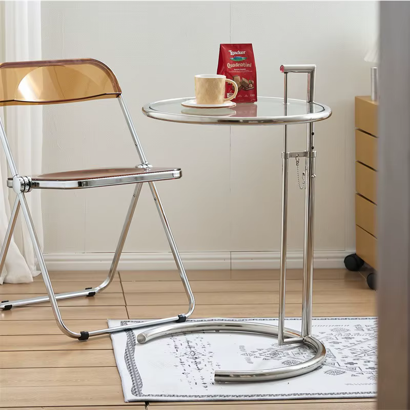 Petite table basse relevable en acier inoxydable