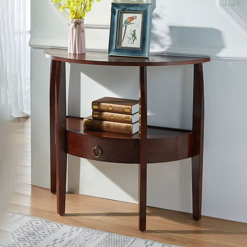 Table console étroite de style campagnard avec tiroir rétro Glamour