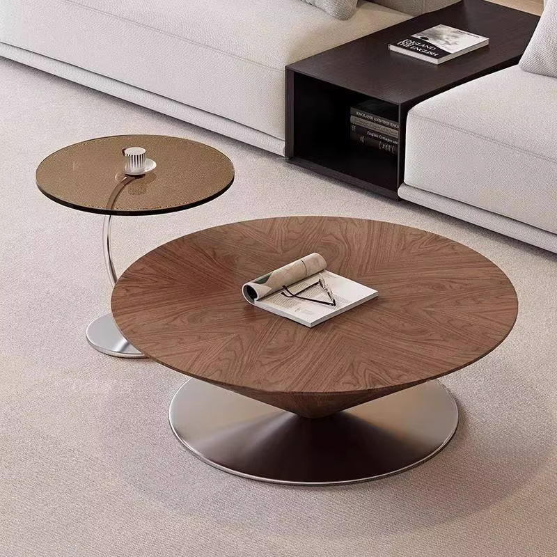 Table basse ronde en bois pour salon