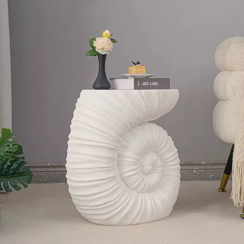 Table basse créative en forme de coquillage de style nordique