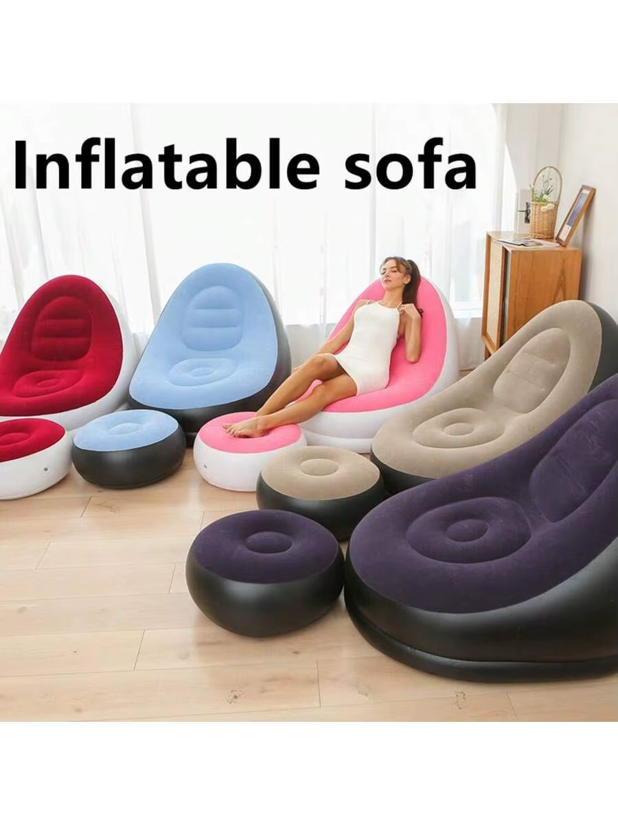 Nouveau canapé gonflable en peluche pour les paresseux canapé-lit pliable en plein air chaise allongée pratique avec pieds banc chaud