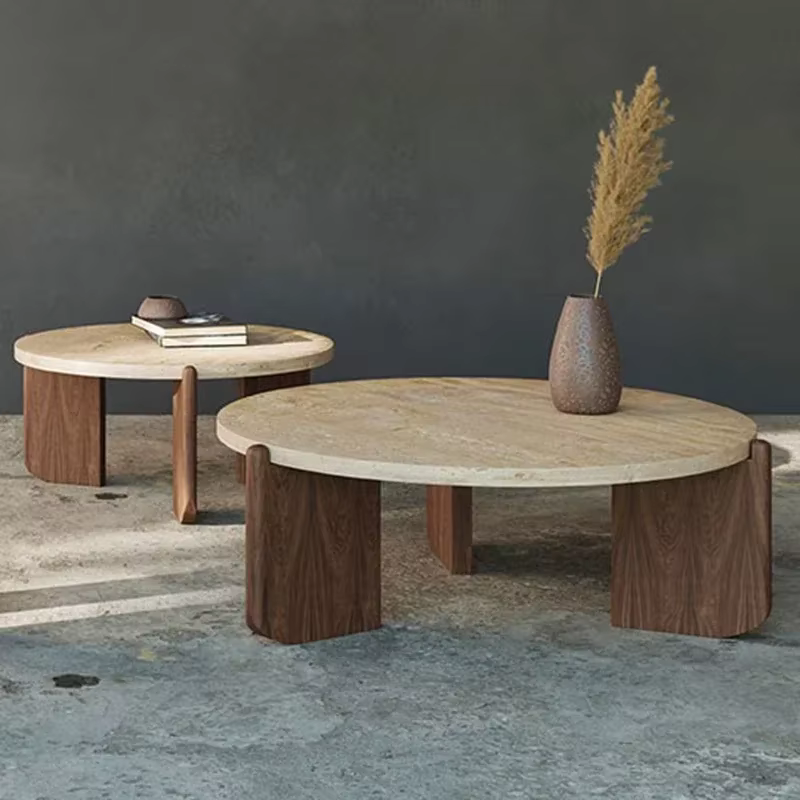 Pour Table basse ronde marbre salon nordique rond entrée Tables basses