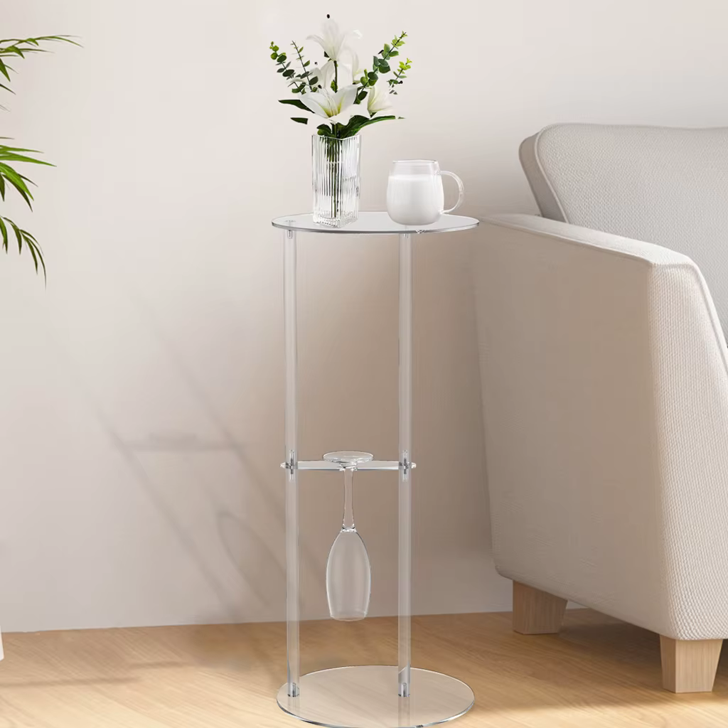Table à boissons en acrylique pour petits espaces
