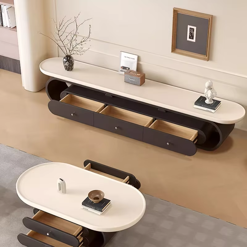Meuble TV de qualité, style crème tendance