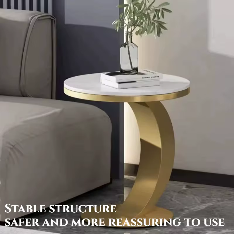 Table basse d'appoint ronde moderne avec plateau