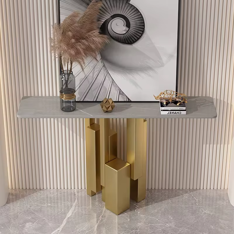Table console élégante en métal