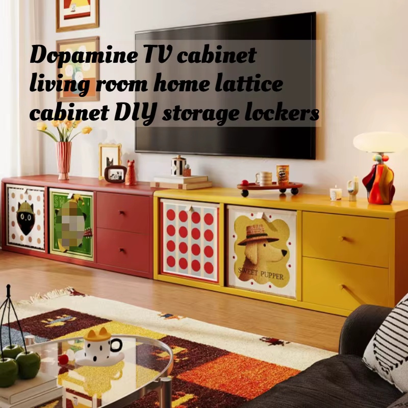Meuble TV DIY coloré pour salon