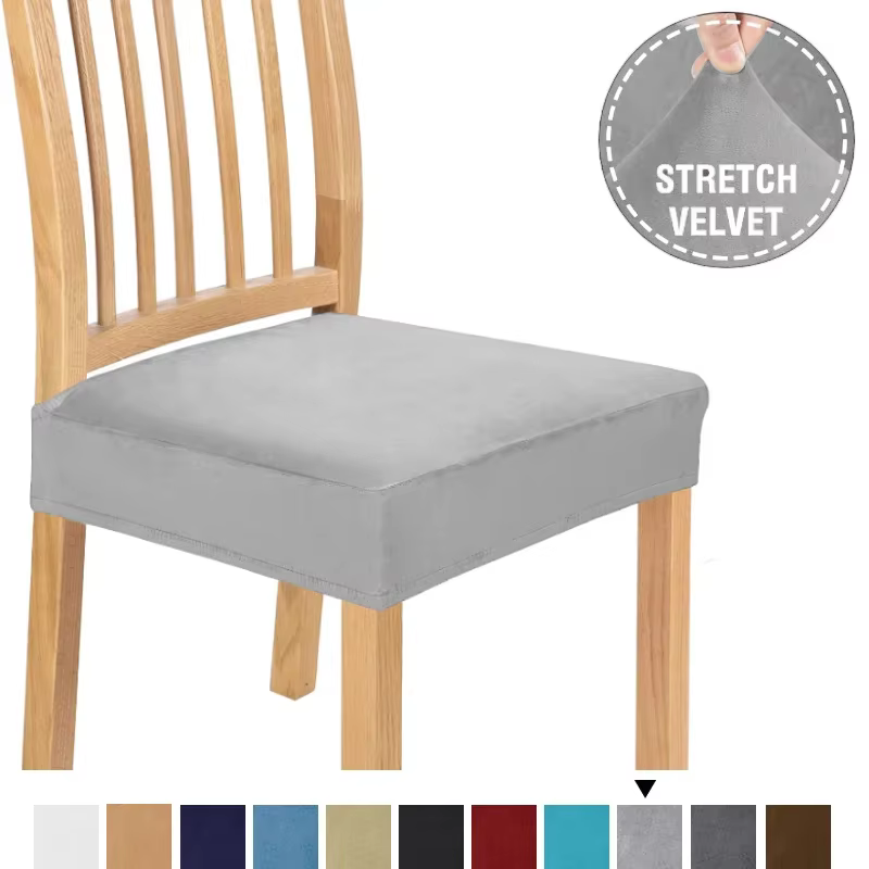 Housse de chaise en velours bleu marine