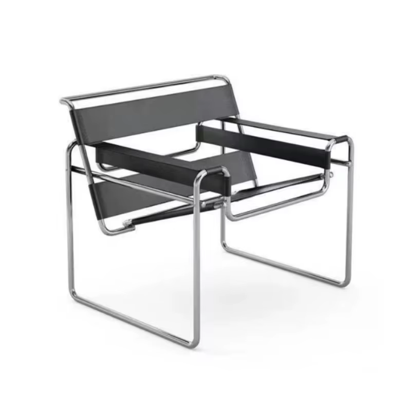Fauteuil de salon en cuir et maille, style décontracté, pour photos