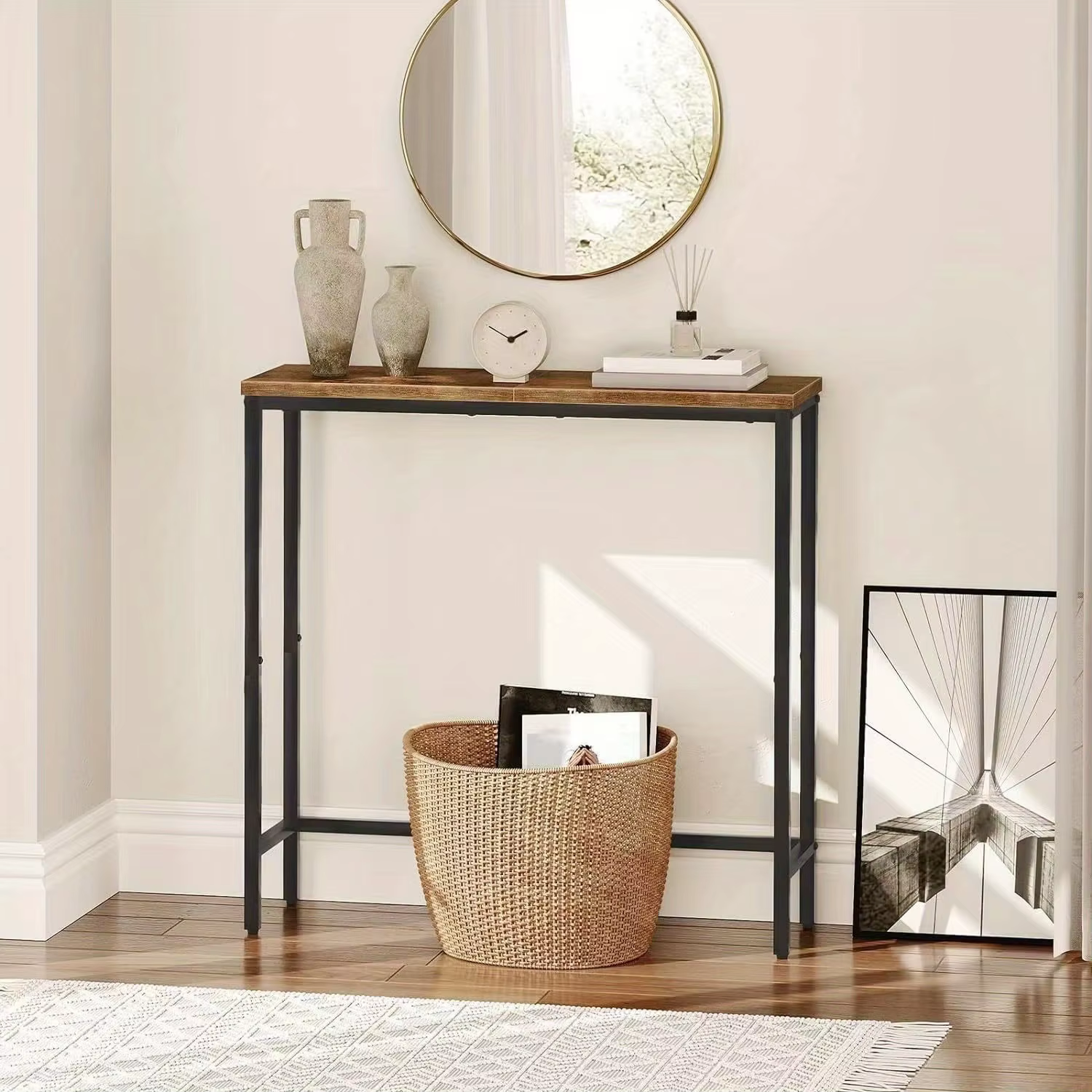 Table console - Table d'entrée moderne industrielle