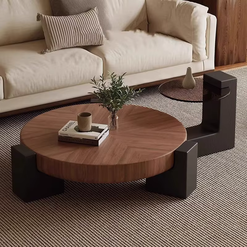 Table Basse ronde Vintage du milieu du siècle Glamour classique rétro