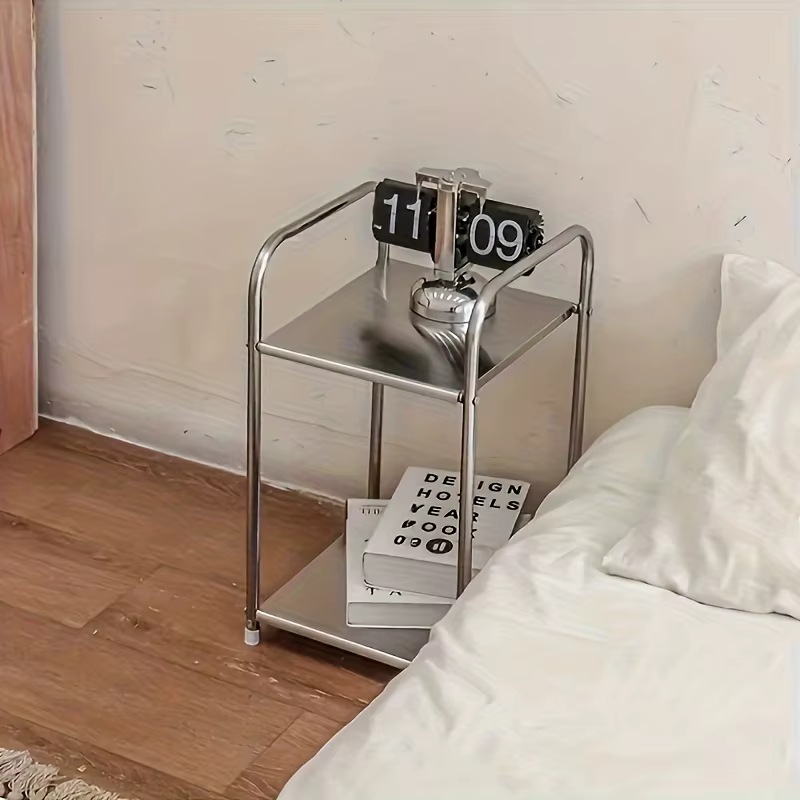 Table d'appoint moderne en acier inoxydable
