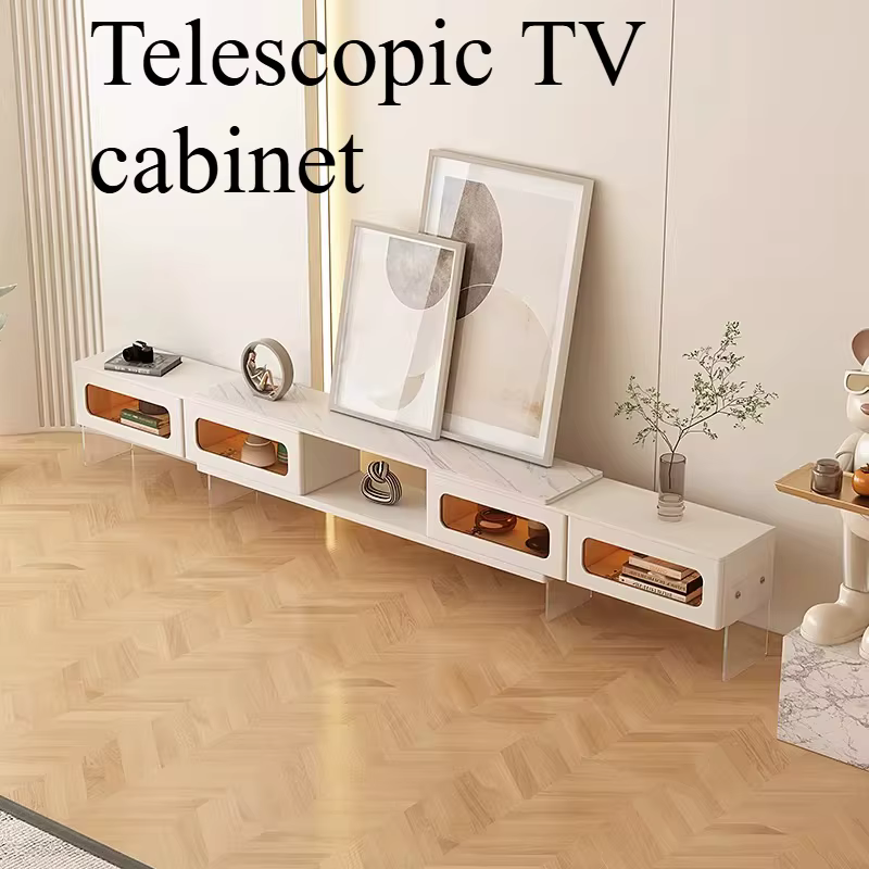 Meuble TV rétractable, vitrine