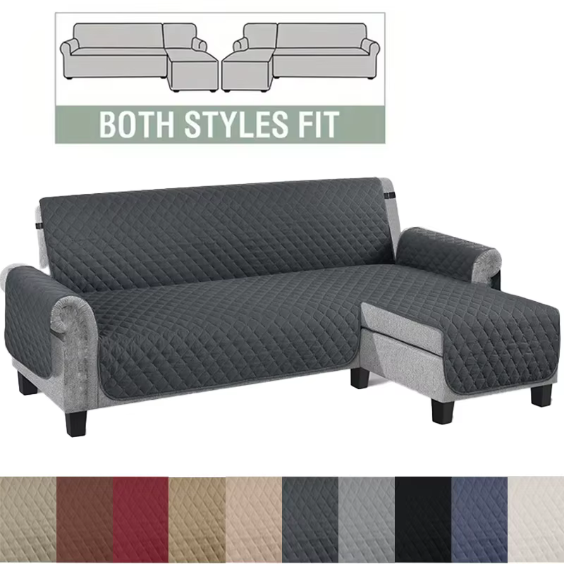 Housse de canapé en tissu brossé ultra-doux en forme de L